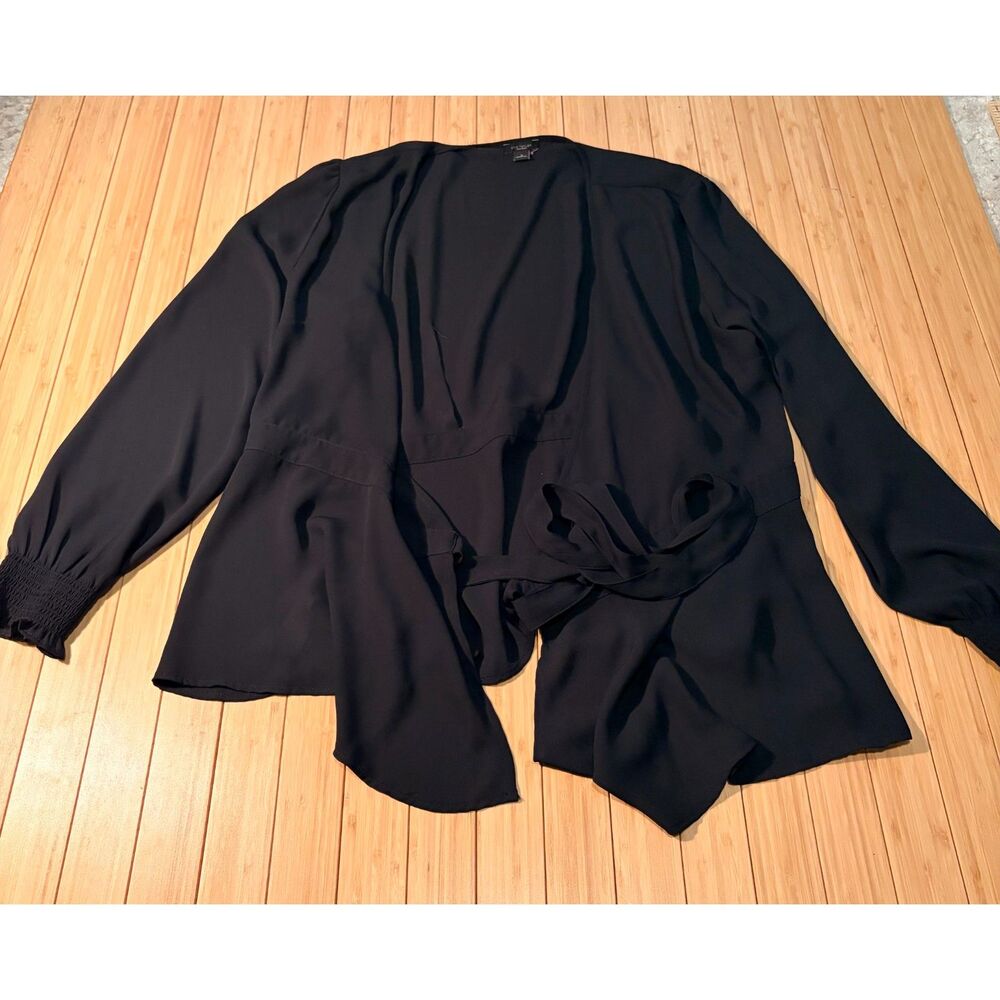 Ann Taylor Factory Black Belted Cardigan – Size M – Long Sleeve Open Front